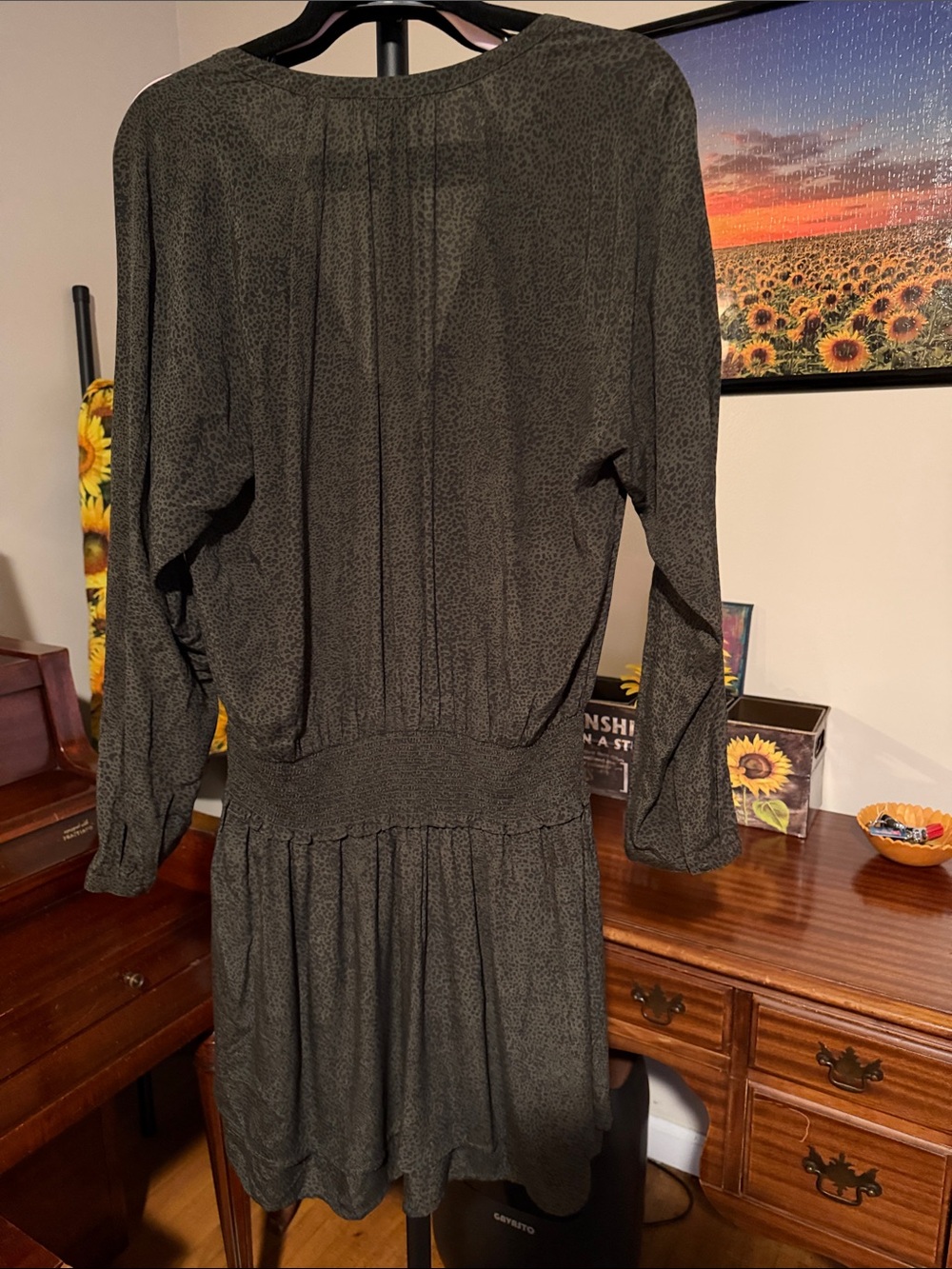 Rails Olive Green Long Sleeve Tiered Ruffle Dress - Picture 7 of 7